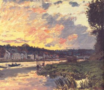 尅勞德 莫奈 The Seine at Bougival in the Evening